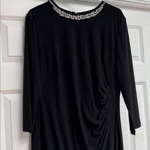 Ralph Lauren Black Dress with Embellished Neckline